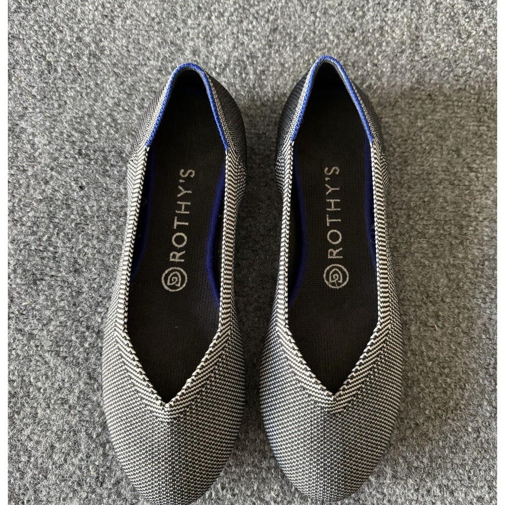Rothy's The Flat Cloud Grey Birdseye Knit Slip-On Round Toe Women’s Size 7.5
